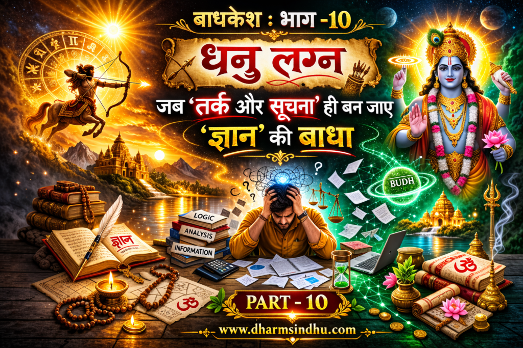 “बाधक से सिद्धि : भाग 10: धनु लग्न — जब ‘तर्क और सूचना’ ही बन जाए ज्ञान की ‘बाधा’