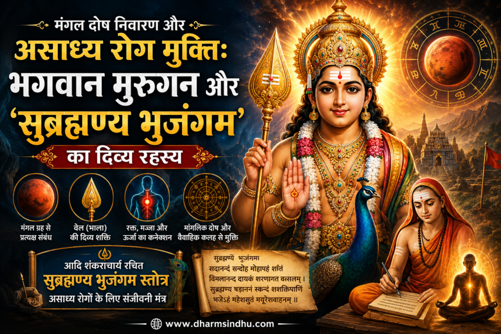 मंगल दोष निवारण और असाध्य रोग मुक्ति: भगवान मुरुगन और ‘सुब्रह्मण्य भुजंगम’ का दिव्य रहस्य